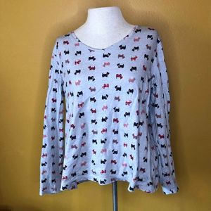 Croft & Barrow Scottie Dog Long Sleeve Shirt, XL